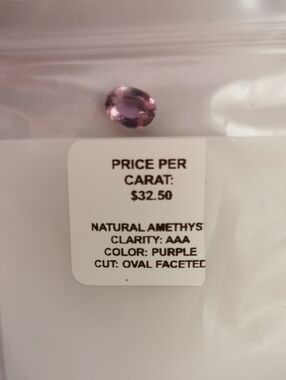 Natural Amethyst Oval Faceted Gemstone - Purple